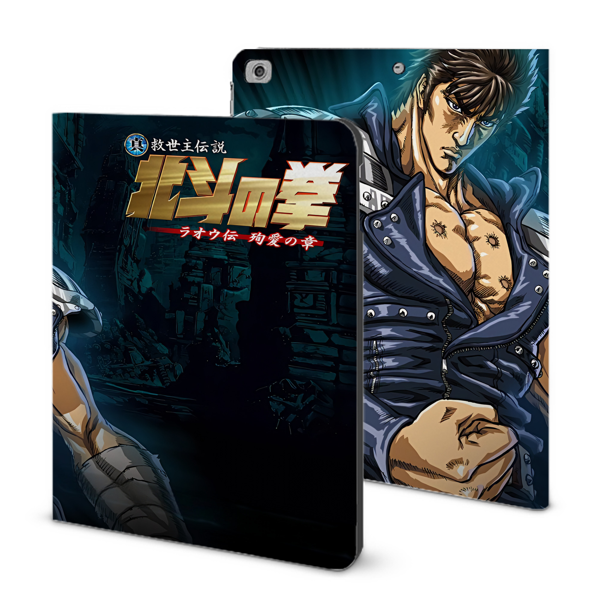 （画像用） 北斗の拳 Fist of the North Star IPad ケース ブック型 PUレザー TPU 耐衝撃 軽量 薄型 ペン収納なし 全面保護 IPad 各モデル対応